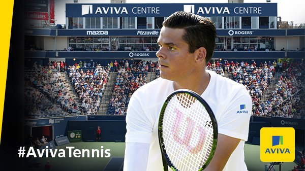 AvivaCanada's tweet photo. Happy to see our Global Brand Ambassador @milosraonic move to the 3rd round at #Wimbledon! #AvivaTennis #TeamMilos https://t.co/77JL8YLIJr