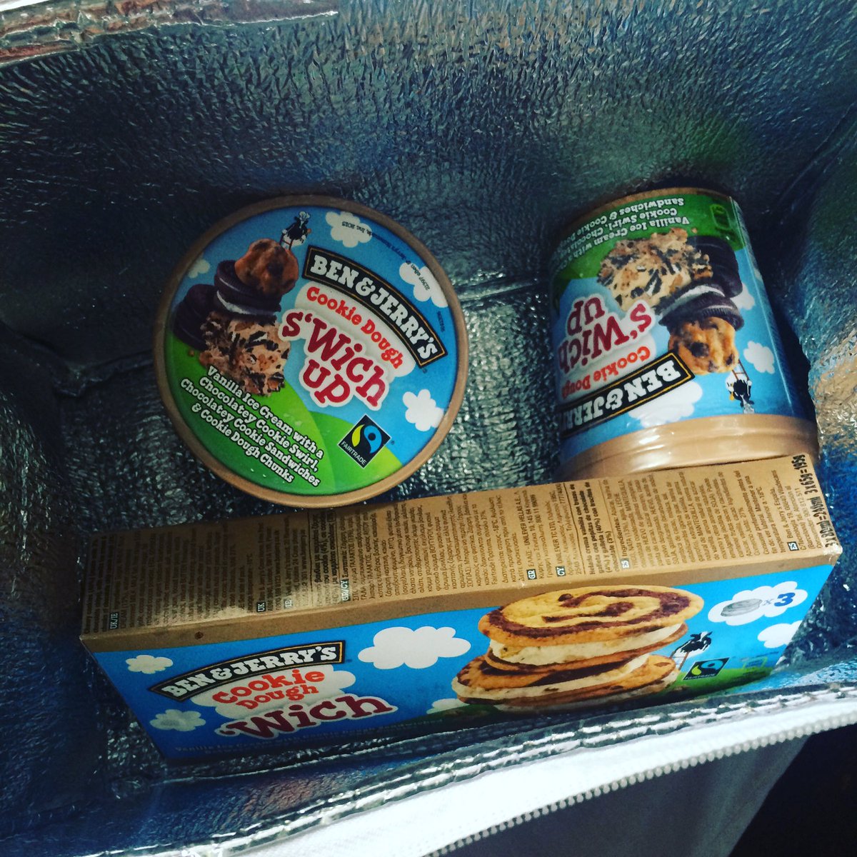 wernerspenguin's tweet photo. Just got a delivery 😊💃🍦 time for my #WichBreak - thanks Ben &amp; Jerry's! https://t.co/ret9YTFYwI