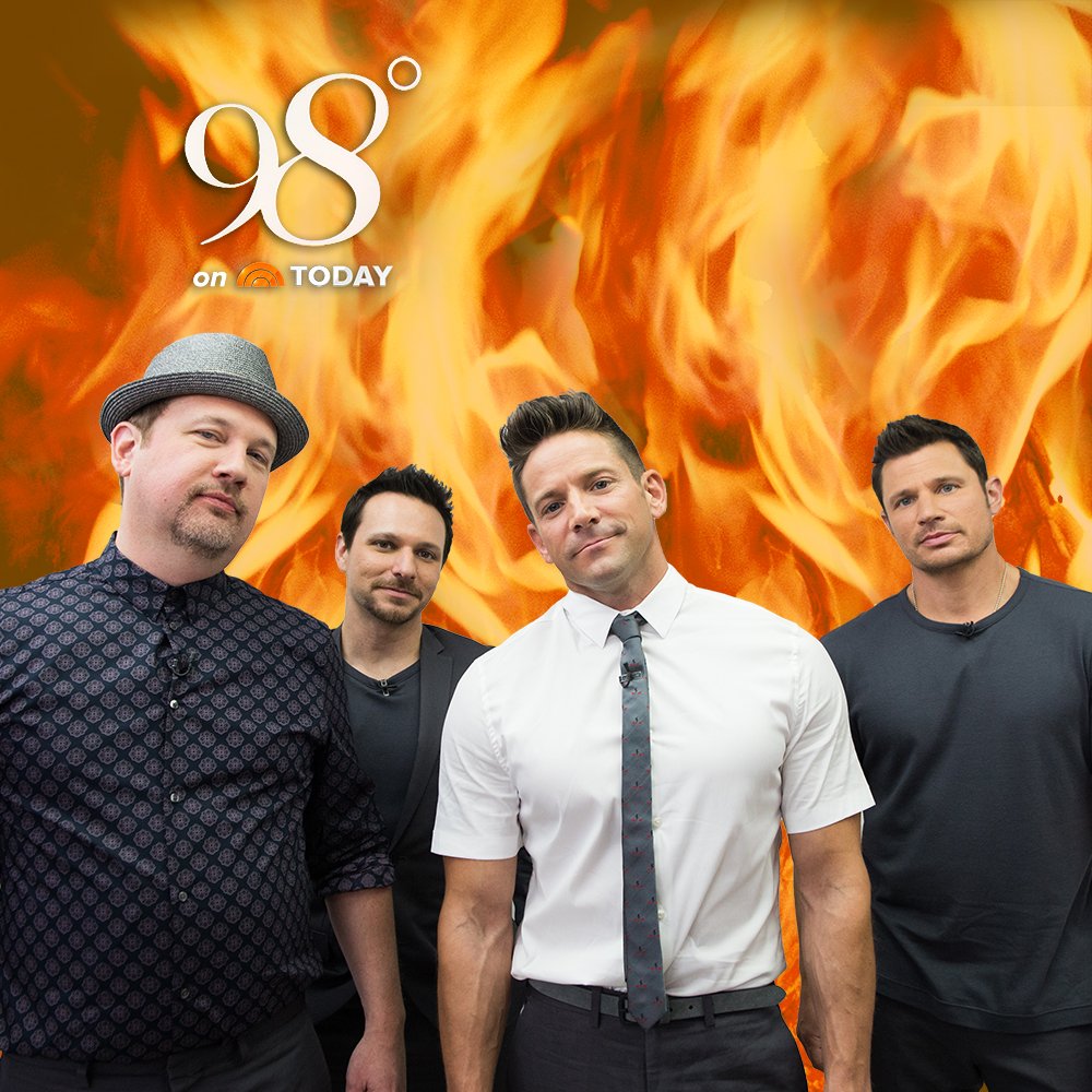 TODAY on X: 98 Degrees and STILL rising! #TBT @98official @my2ktour   / X