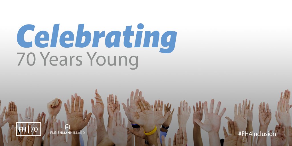 Fleishman's tweet image. Today we're launching #FH4Inclusion, a pro bono initiative celebrating our 70th anniversary ow.ly/400E301NIgG