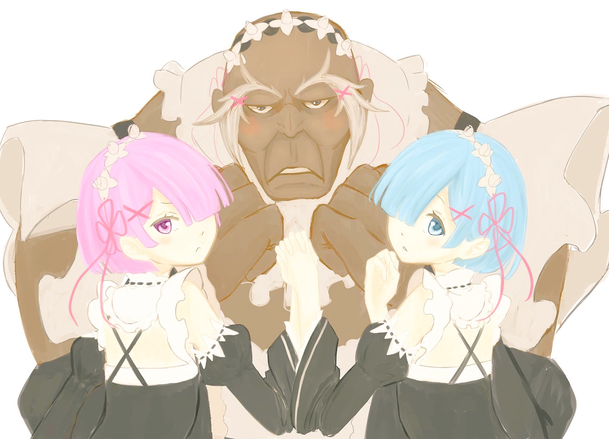 ー ラムレムロム爺の3姉妹描いたよ笑笑 リゼロ ラム レム ロム爺 絵かきさんと繋がりたい Rtしてくれた人全員フォローする T Co Jmpxcmznua Twitter
