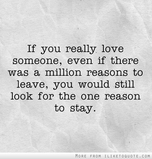 If you really love someone.