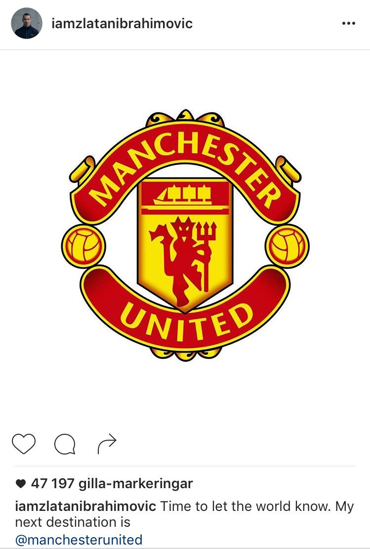 JUST NU: Zlatan klar för Manchester United.