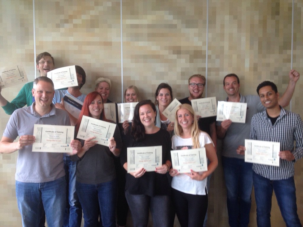Weer trots, 12 geslaagden voor de Lean orange belt waarvan 5 uit mijn teams. Gefeliciteerd !