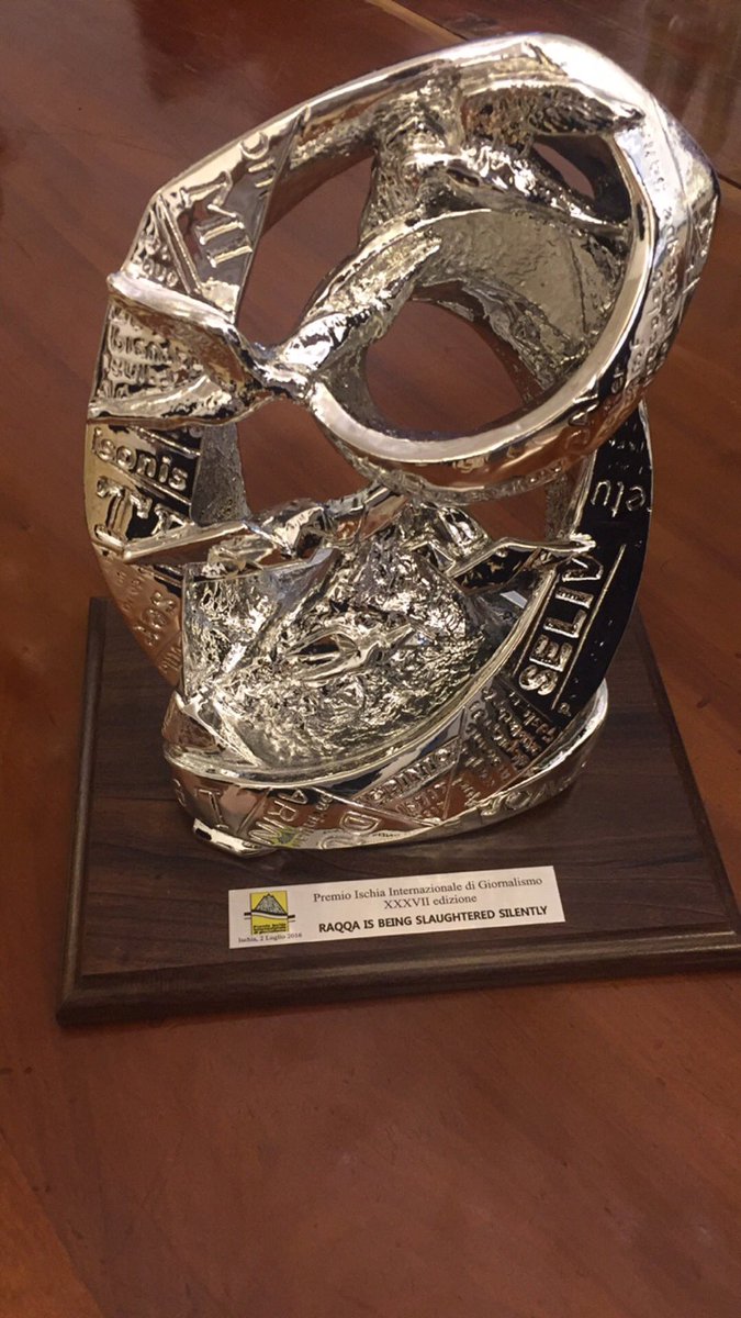 Raqqa_SL's tweet photo. #RBSS has been selected to receive ischia international journalism award
#Premioischia
Thank you @PremioIschia . https://t.co/2fPd9XpbR1