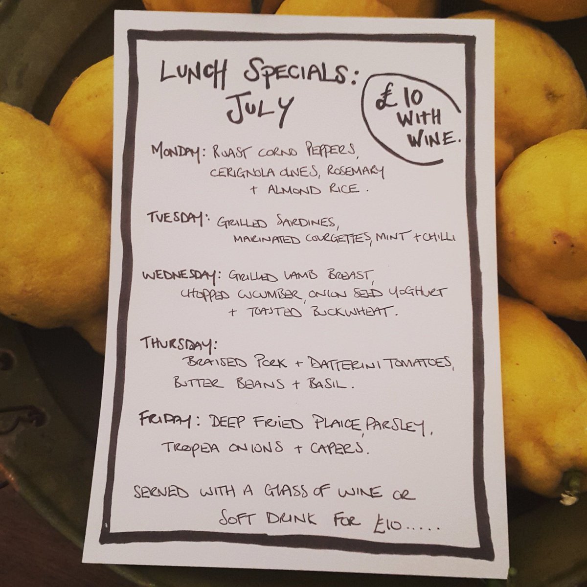 ducksoupsoho's tweet photo. All ready for tomorrow. Here are July's specials. https://t.co/9SY7HDjxMn