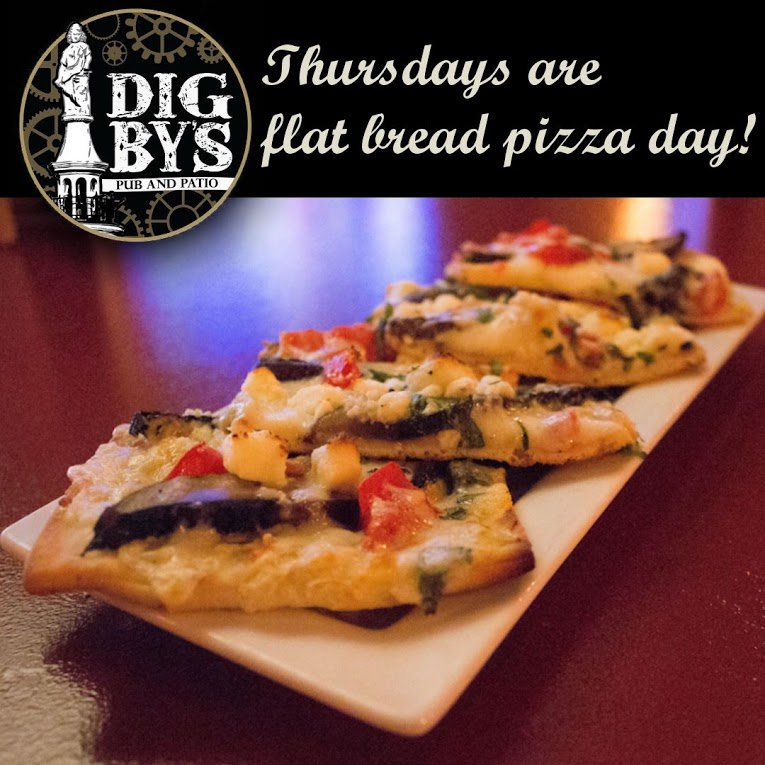 Stop by and have lunch with us! #Thursdays are flat bread pizza day!