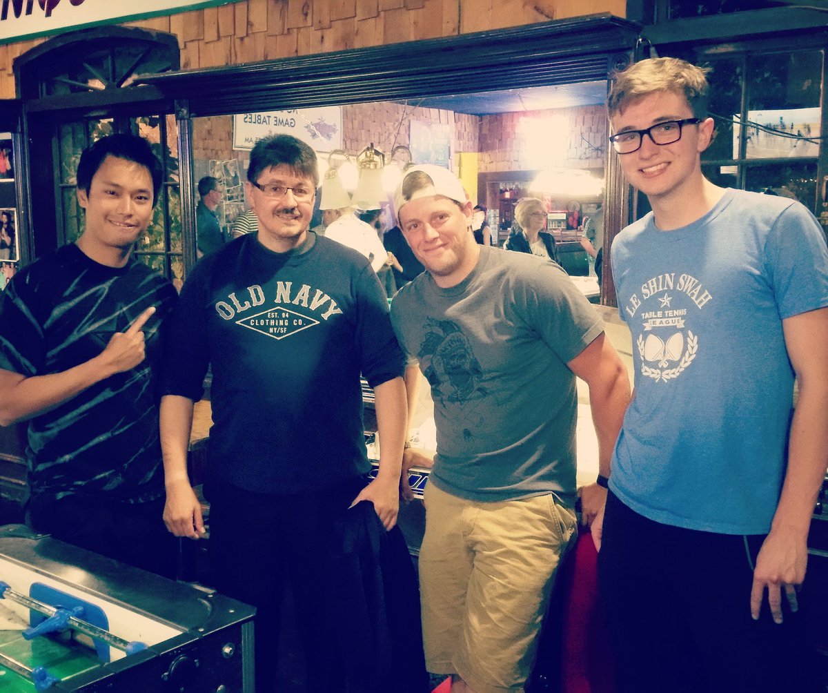ChainsawLovers's tweet photo. Lots of newcomers to last night's #LeShinSwah #foosball tourney! Congrats to Tung, Dave, Ben, &amp; Jacob! #spinfreezone https://t.co/y2dS7LRVfo