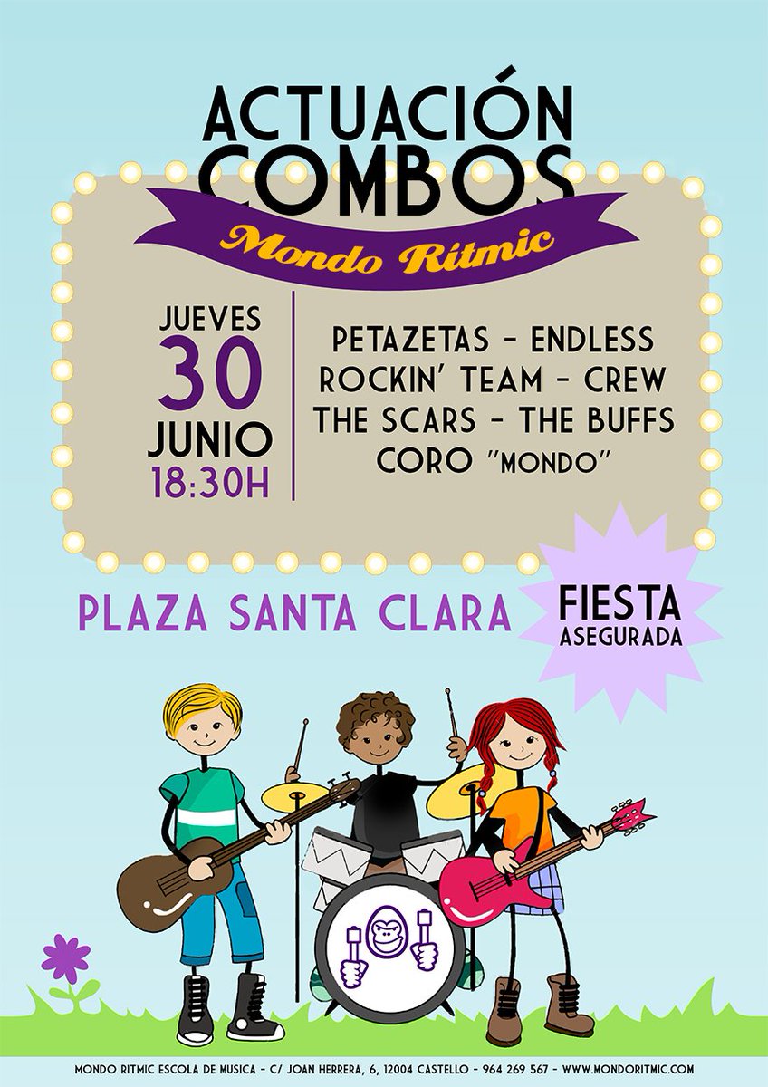 Mondoritmic's tweet photo. En un ratito nuestros alumnos de coro y combos actúan en la Plaza Santa Clara… ¡No te lo pierdas! https://t.co/Ehj8N92XaY