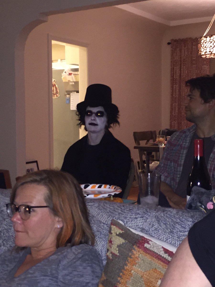 Tbt to Halloween when I dressed as the babadook but my friend's house had more of a grown ups drinking wine vibe