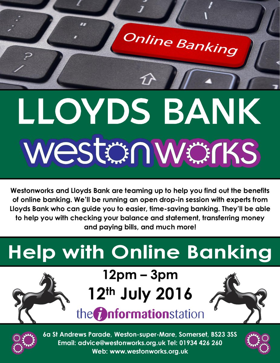westonworks's tweet photo. We'll be hosting @AskLloydsBank on July 12th, 12pm-3pm, for a help with #onlinebanking session! Free advice for all! https://t.co/yxGScQ1ssd