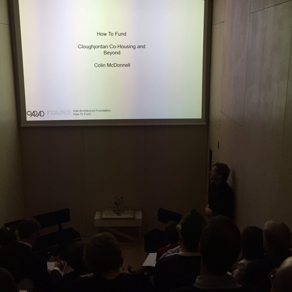 IAFarchitecture's tweet image. Colin McDonnell explains affordable co-housing for Cloughjordan and community land trust #Howtofund