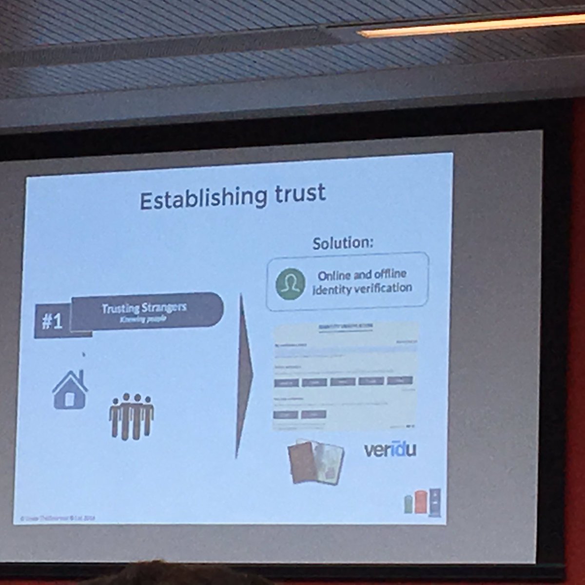 VeriduHQ's tweet image. @UnderDoormat on establishing trust in the #sharingeconomy #ShareConfUK #identityverification