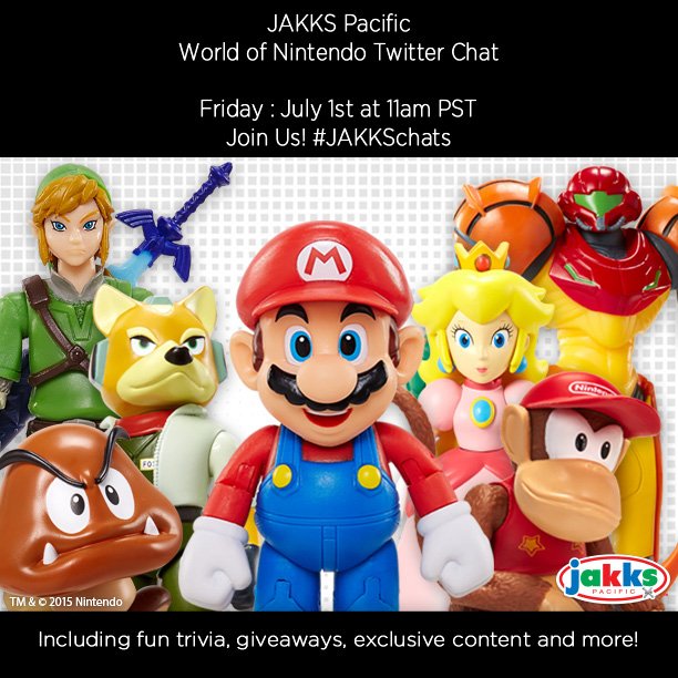 JAKKStoys's tweet photo. Tomorrow at 11am join our Summer Friday Twitter Chats! This week we're talking #NINTENDO! Tune in with #jakkschats! https://t.co/UMCUb8HR9f