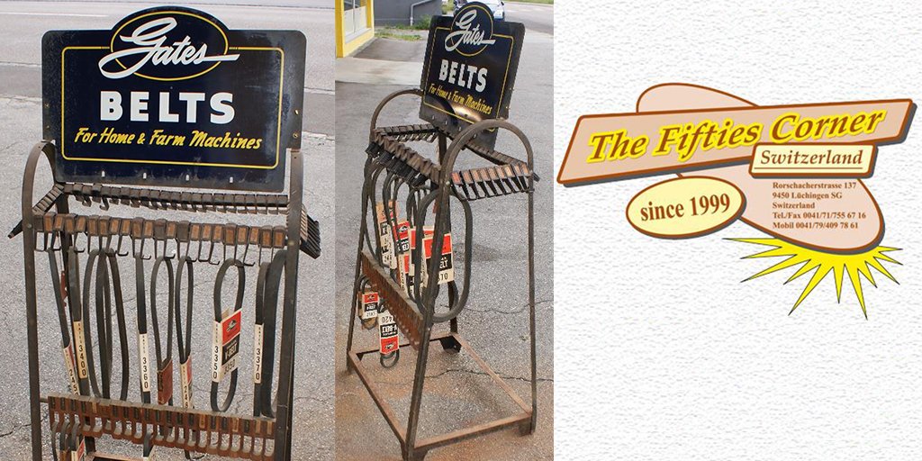 GatesNAmerica's tweet photo. Today's #TBT comes all the way from Switzerland (thanks #TheFiftiesCorner)! This is a belt sales rack from the '40s! https://t.co/1xNjx8JtLM