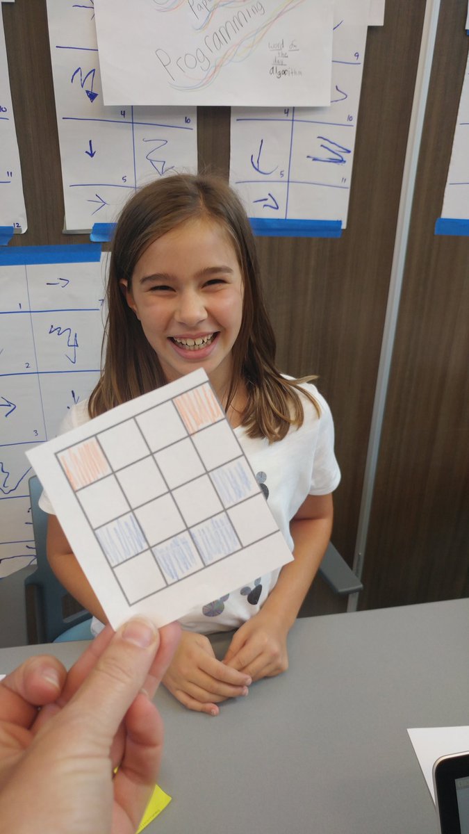SiskindMHS's tweet image. She taught me graph paper prgming, coded her own shirt, & can't pick a fvrt thing from camp! #codingisawesome