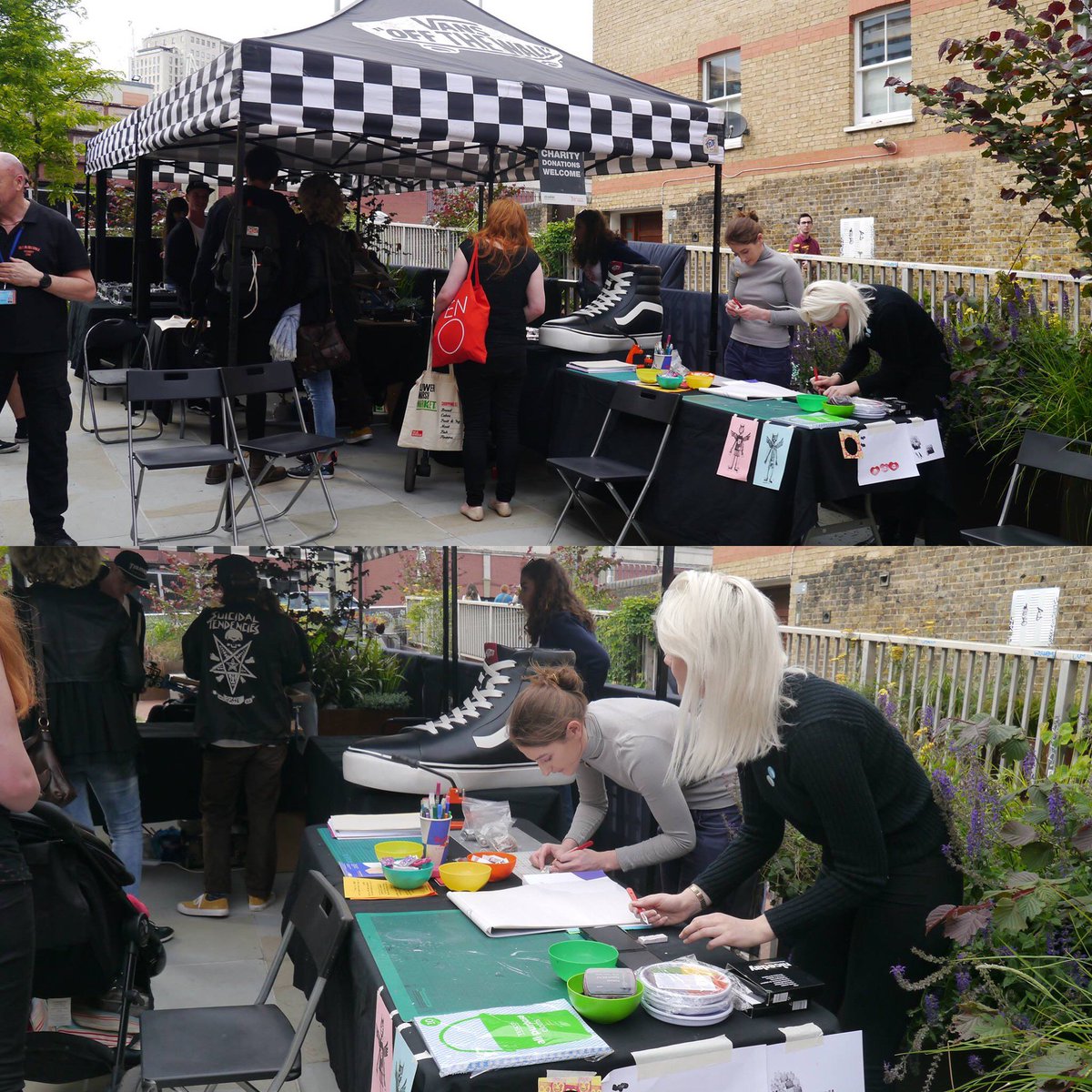 Our rubber stamp &amp; badge making workshop has moved outside to Lower Marsh Market today and it's on til 10pm.
