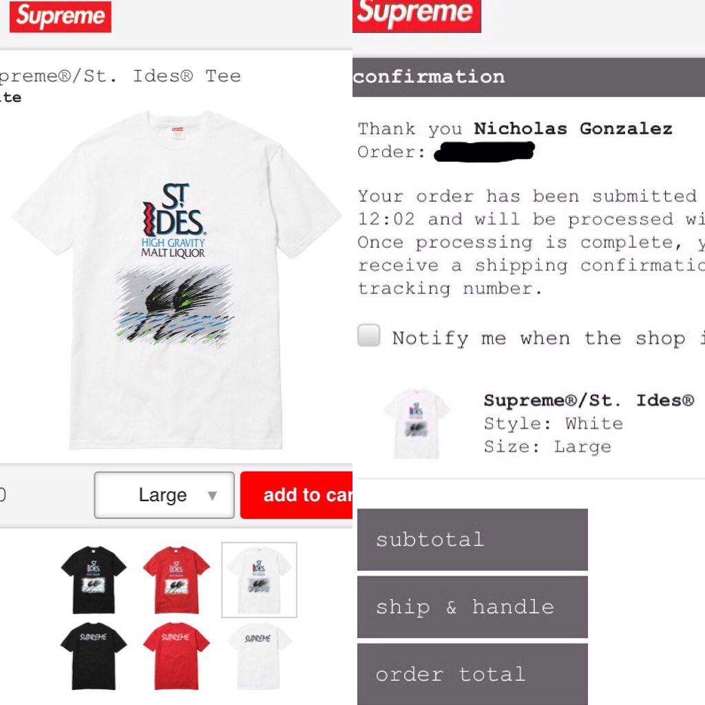 supreme st ides tee