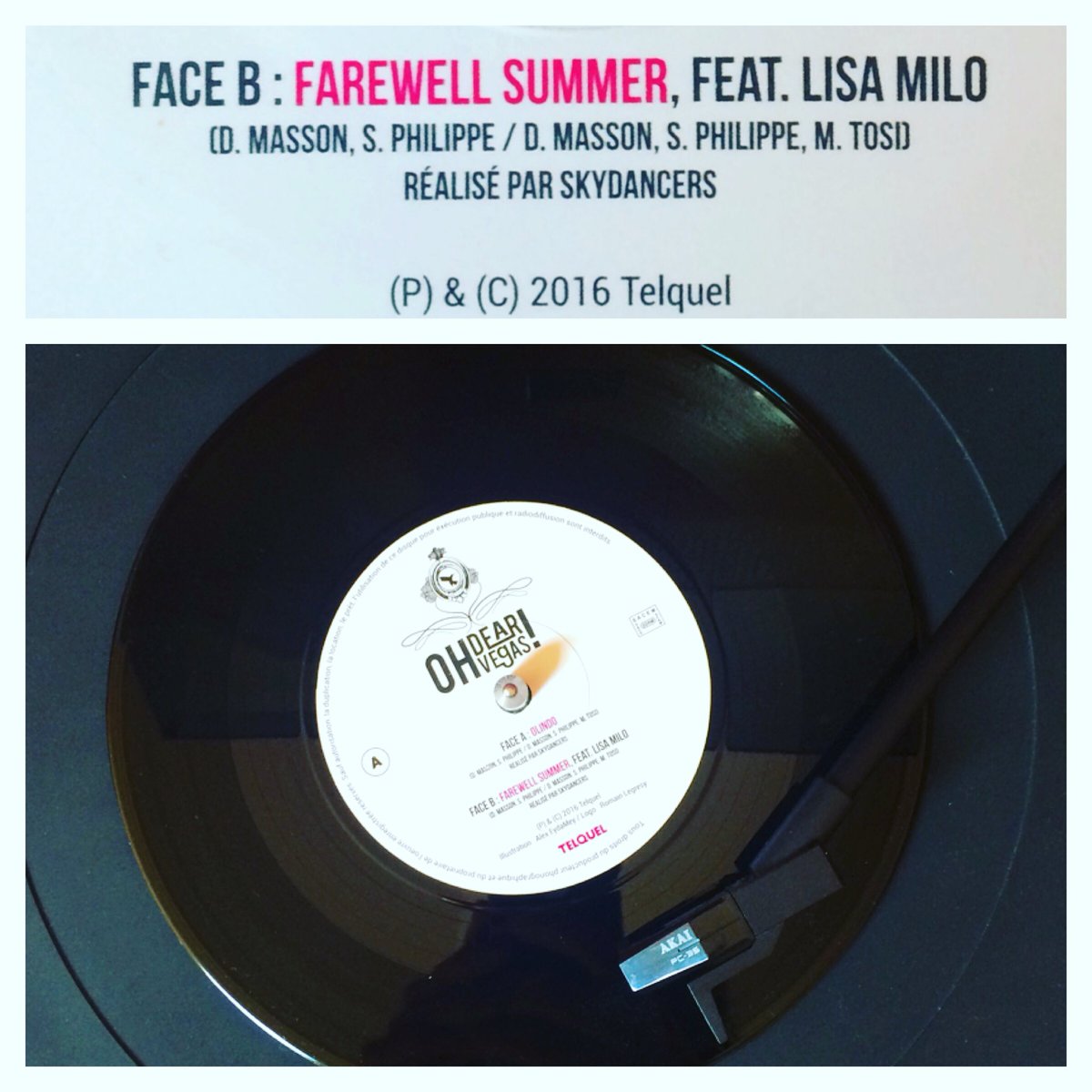 LisaMiloMusic's tweet photo. Farewell Summer est sur l'EP des super @OhDearVegas en version digitale et vinyle ! 🎵🎉 https://t.co/61KwPPOcuV