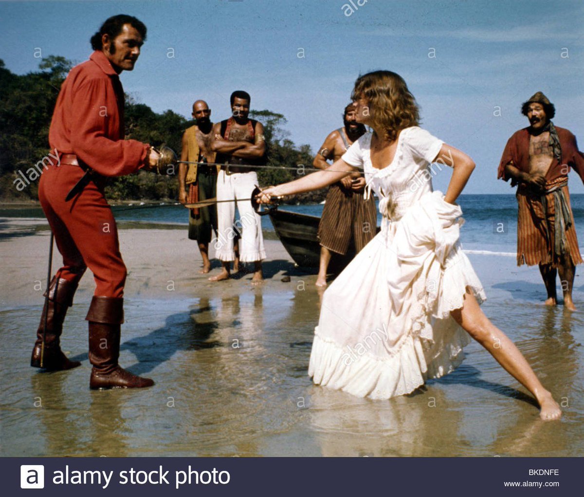 きぬきぬ Twitterissa 7 1はジュヌビエーブ ビジョルドの誕生日 1970年代の海賊映画 ジェームズ ゴールドストーン 監督 カリブの嵐 総督の独裁に反抗するロバート ショー率いる海賊一団 判事の気丈な娘ビジョルドが可愛い １日１本オススメ映画