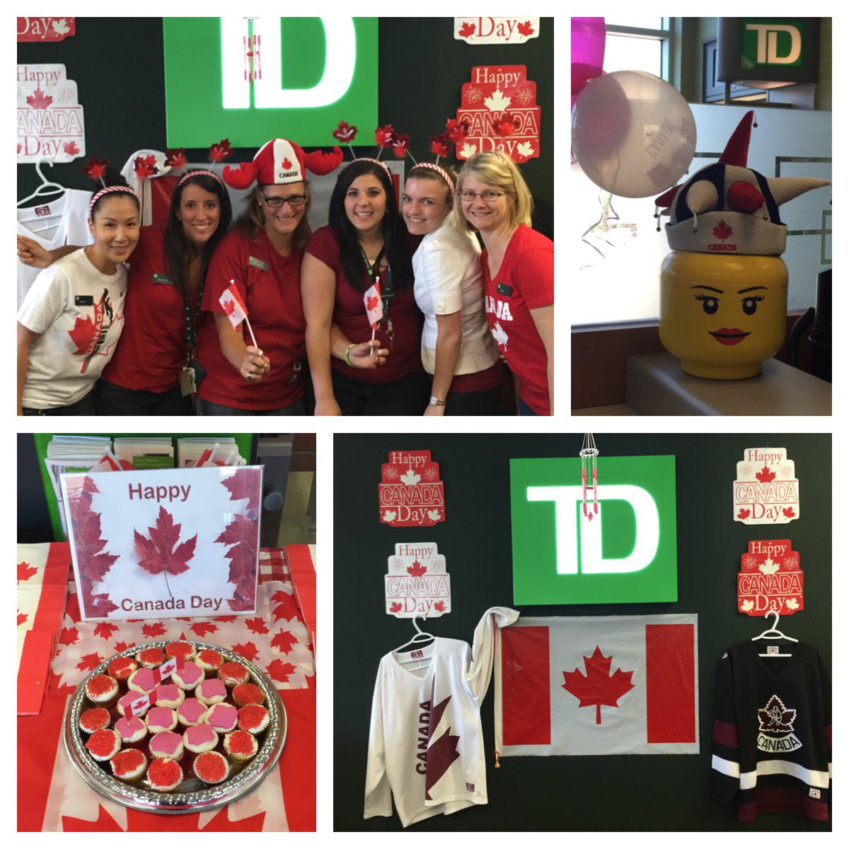LeDonneM_E's tweet photo. #TDBinbrook is feeling patriotic! HBD Canada ๐๐ #escarpmentrocks @Jennic787 @daniezott @CobyHawkins_TD https://t.co/p2DVsbQVnC