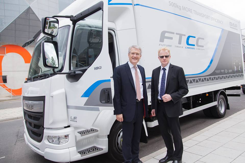 DAFTrucksUK's tweet photo. Yesterday the DAF LF Future Truck Chassis Concept visited #LowCVP & Transport Minister, Andrew Jones climbed aboard https://t.co/wVXE6YHD43