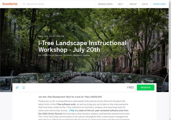 This Wednesday, July 20,  online workshop: i-Tree Landscape. bit.ly/299hZi3 w/ <a href="/iTreeTools/">i-Tree</a>