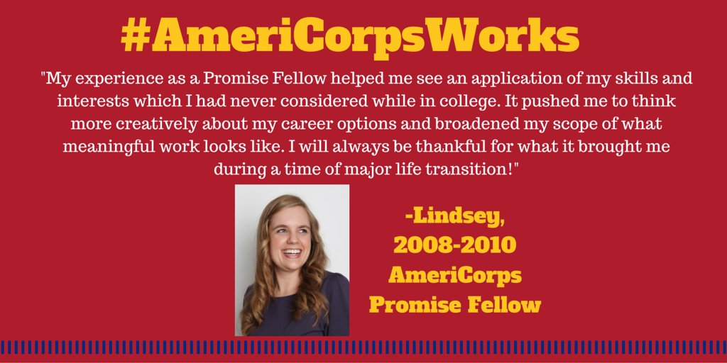 MNYouth's tweet photo. #AmeriCorpsWorks Lindsey's #PromiseFellow #service broadened her scope of meaningful work! @AmeriCorpsAlums https://t.co/vKpBJ3I8cm