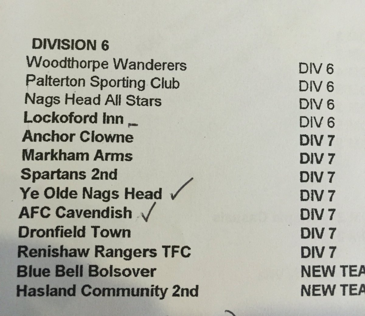 This seasons opponents 👍🏼⚽️