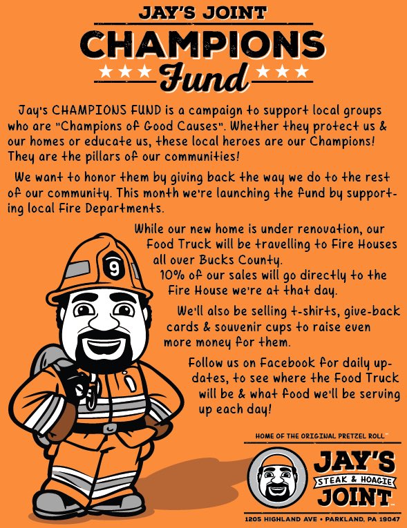 JaysJoint215's tweet photo. @levittownnow @CourierTimes @FOX29philly @CBSPhilly @phillydotcom @PhillyInquirer #jaysfirehousetour #community https://t.co/qSZFDZUQ6i