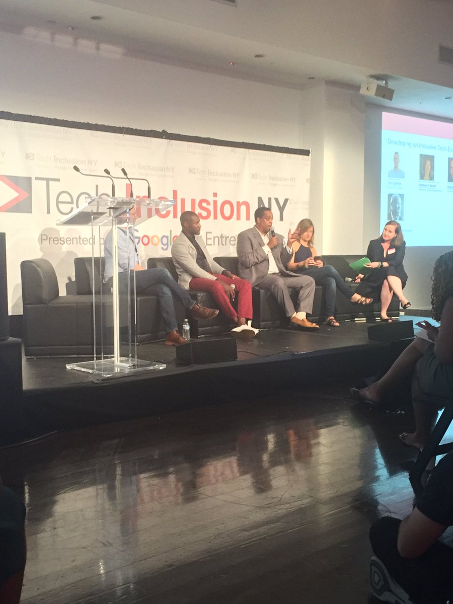 vulnerablyco's tweet photo. "Diversity is an opportunity. Stop framing it as a problem." @embertime @SiliconHarlem #techinclusion16 https://t.co/uV4KxH2QLA