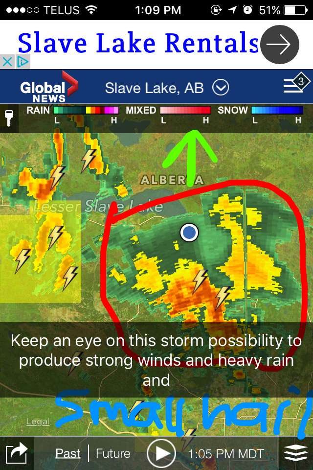 SL_Weather's tweet image. Keep an eye on this storm. Has the potential to produce strong winds and heavy rainfall with possible hail #ABstorm