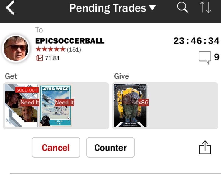veganobi's tweet image. Fell victim to my first cross trade scammer. IGN EPICSOCCERBALL on @ToppsTWD and @ToppsSenate May be a sign to quit.