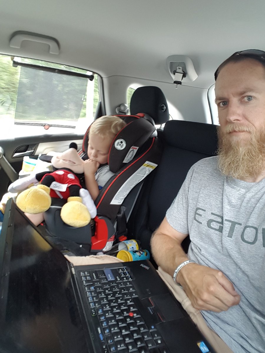 Justin_Fiedler's tweet photo. Riding down the road. August is helping me do some @WorldofOutlaws & @SummerNationals updates. #webguyproblems https://t.co/nvR9HtTBNm