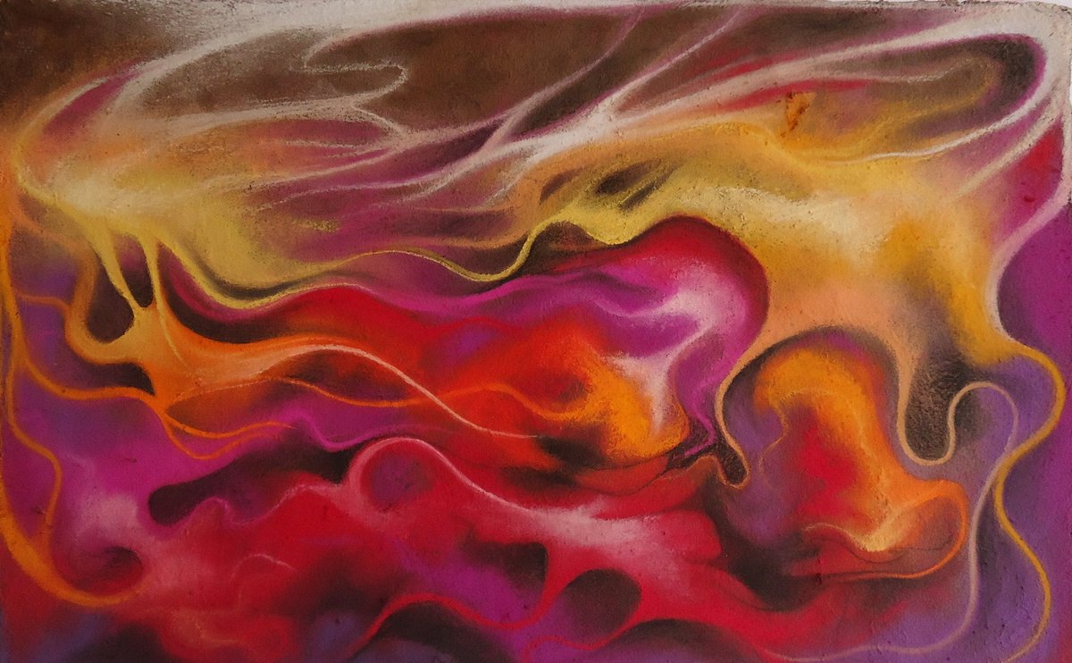 raymundomen2a's tweet photo. Energía sexual - Raymundo Mendoza Lopez, pastel sobre papel amate año 2015 https://t.co/pIwK9mPWav