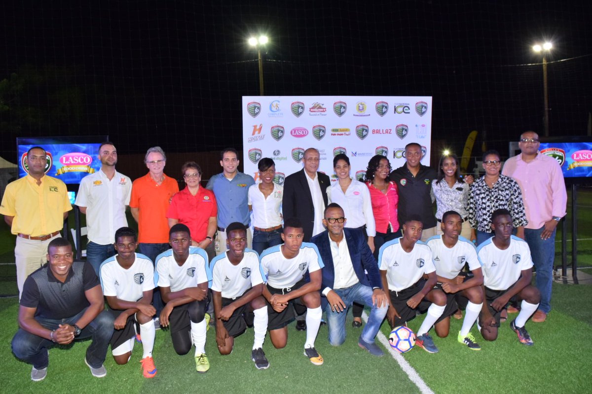 ApparelPro876's tweet photo. @goballaz academy players in jerseys printed by #ApparelPro at last night's launch of @LibertyParkJa @LascoiCool https://t.co/bipU7ngpEV
