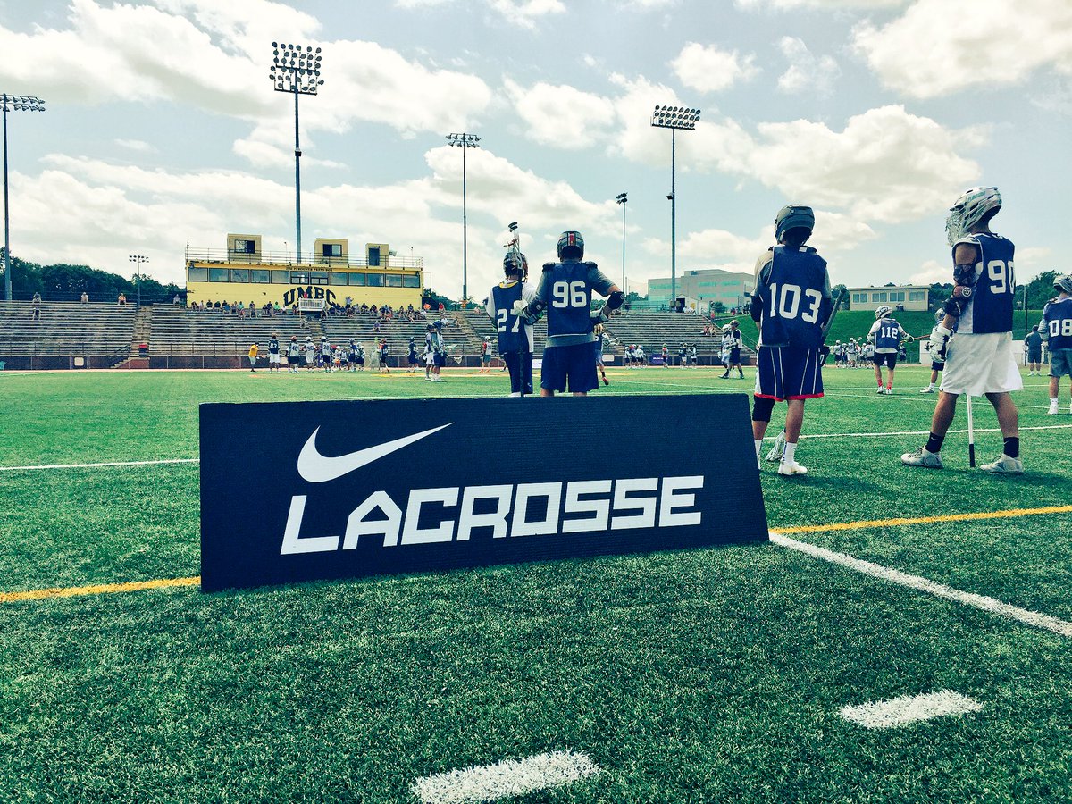LaxRising's tweet photo. About to dig in for Jake Reed's Nike Blue Chip Camp for 2020s. Warm day at @UMBCAthletics. https://t.co/TgoXDeQSFT