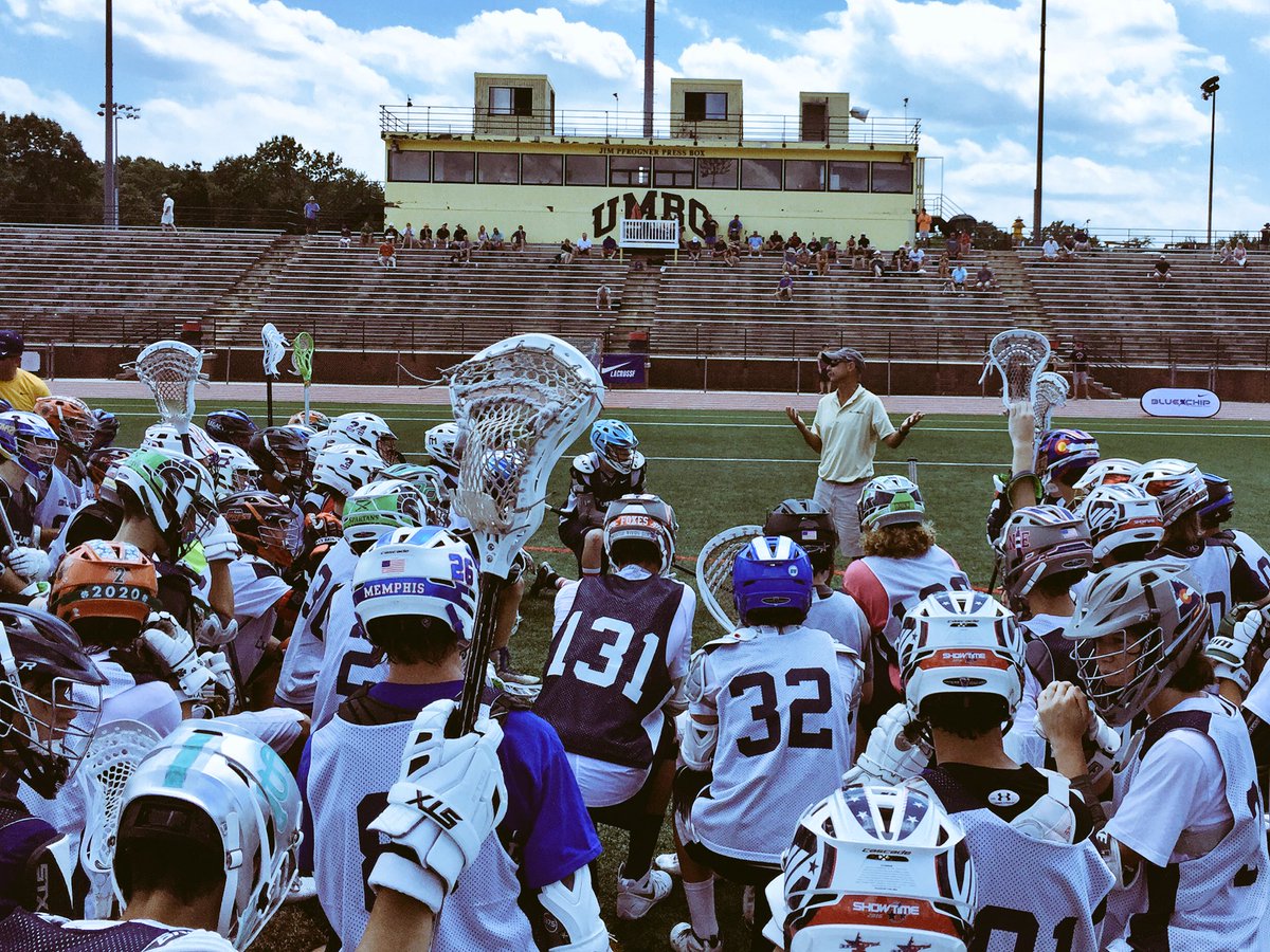LaxRising's tweet photo. About to dig in for Jake Reed's Nike Blue Chip Camp for 2020s. Warm day at @UMBCAthletics. https://t.co/TgoXDeQSFT