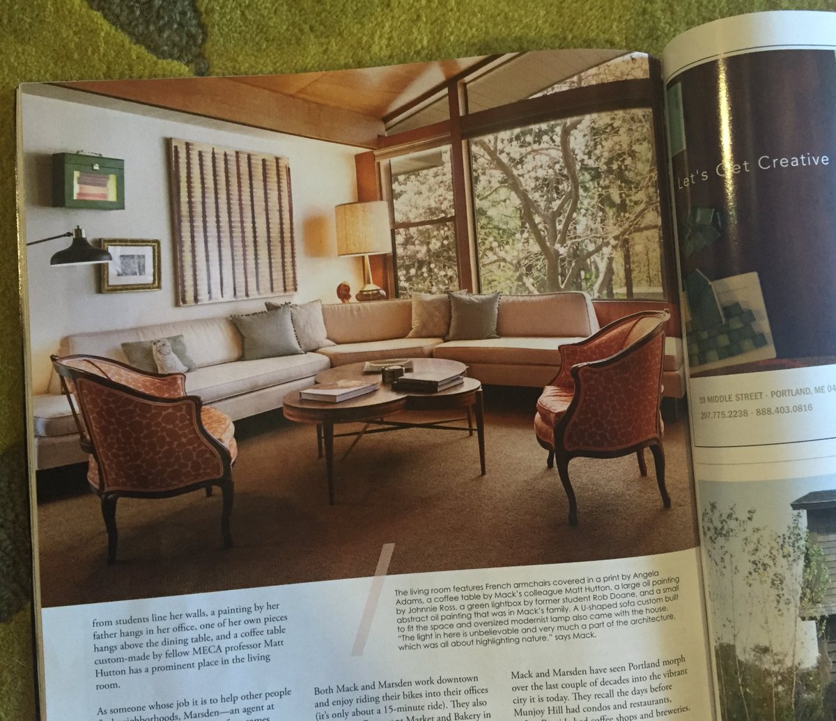 angela_adams's tweet photo. So proud to be a part of this beautiful couple's beautiful home! #interiordesign #Maine #midcentury @oldportmag https://t.co/r2hzV2YlXX