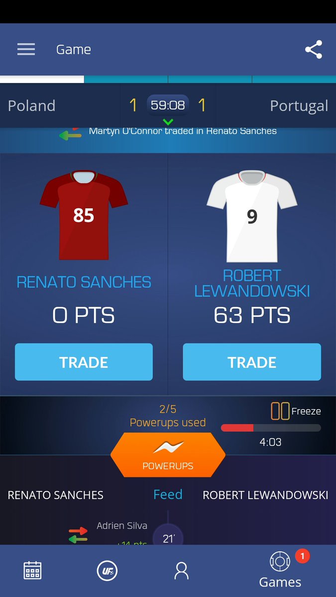 Martynoco83's tweet image. Just used my Defensive Rock on Pepe on @ultimatefanlive for #POL vs #POR