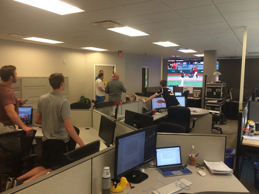 ScoreVisInterns's tweet image. Two outs bottom of the ninth... Needless to say we&apos;re mildly distracted #CollegeWorldSeries