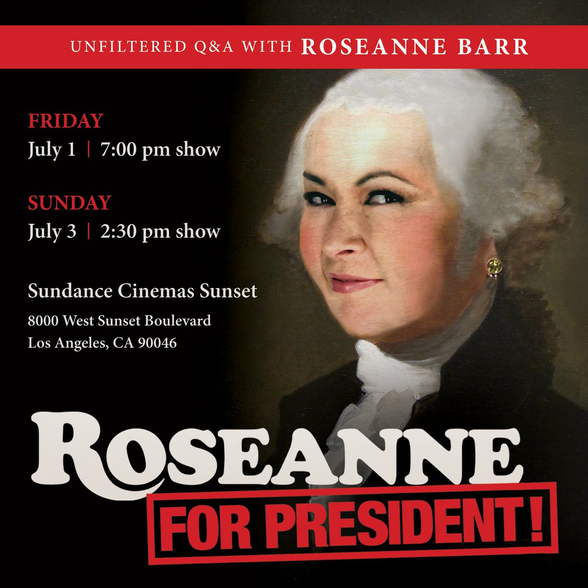 IndieFilmCom's tweet image. Los Angeles! See @therealroseanne following showings of #RoseanneForPresident this weekend!  bit.ly/295CpXP
