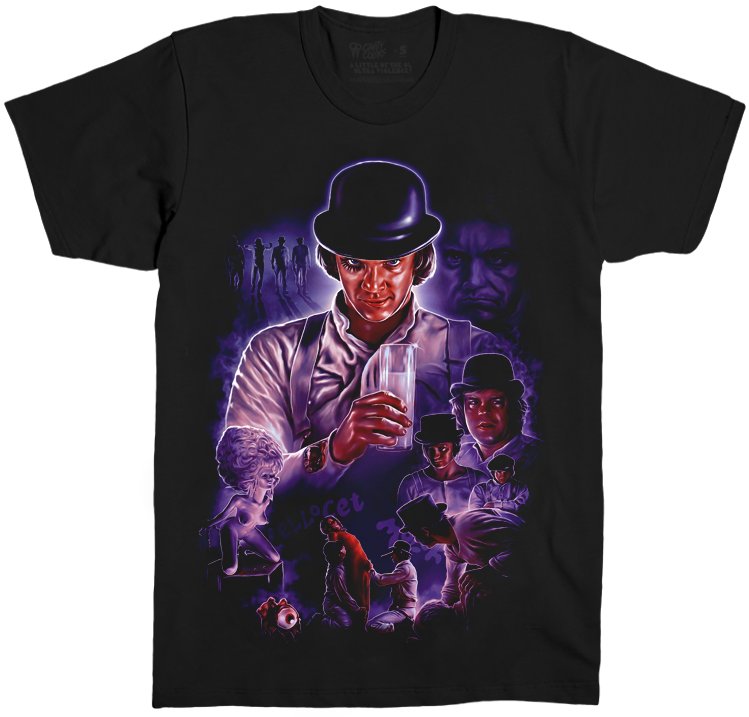 A Clockwork Orange shirt by <a href="/eyeofthedesign/">Ralf Krause</a> available for 72 hours from <a href="/CavityColors/">CAVITYCOLORS 🎃</a>: brokehorrorfan.com/post/146719849…