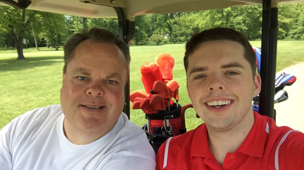 DrJimDunn's tweet photo. A little pre-marital counseling on the course, of course w/@Caleb_Dunnly . July 16! #oneandDunn https://t.co/81caQl5jZt