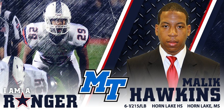 NWCC_Rangers's tweet image. All-American LB Malik Hawkins has signed with MTSU. He had 200 tackles, 25 TFL &amp;amp; 5.5 sacks in his two-year career.