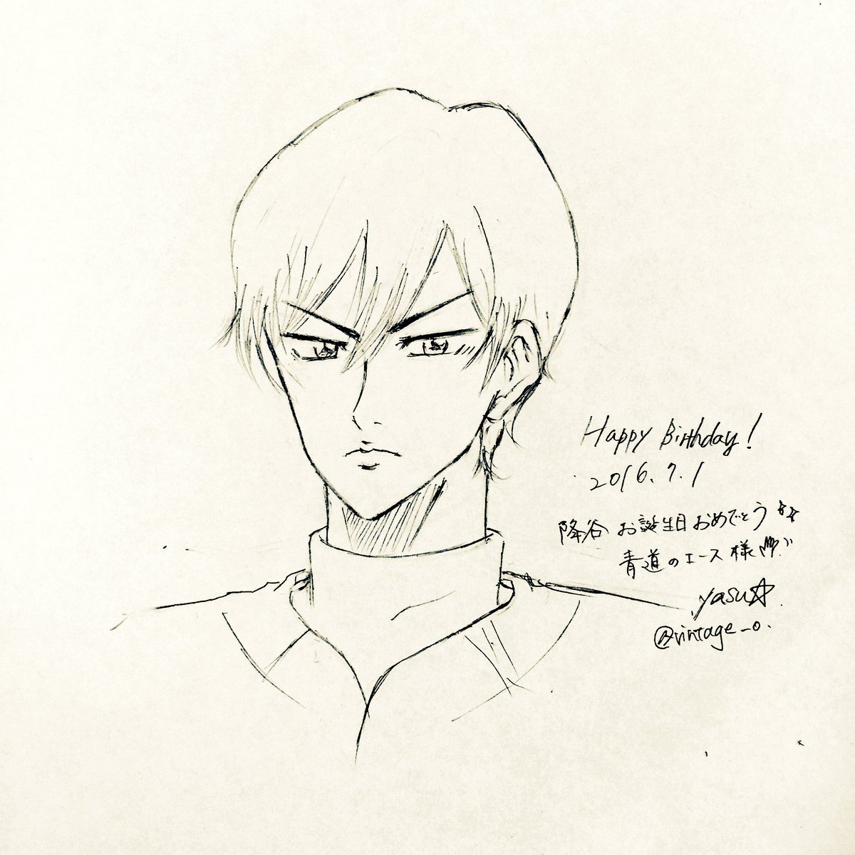 みなさま、おはようございます✨
今日は 青道のエース!降谷くんのお誕生日ということで、描かせて頂きました🎉🎂✨
短時間クオリティで申し訳😭😭
でも、祝いたい気持ちはあるんだ!!
#降谷暁生誕祭2016
#ダイヤのA