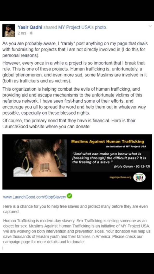 myprojectusa's tweet photo. @YasirQadhi from the man himself #MyProjectUSA #MslmsStopSlavery https://t.co/EhKugUDu5W