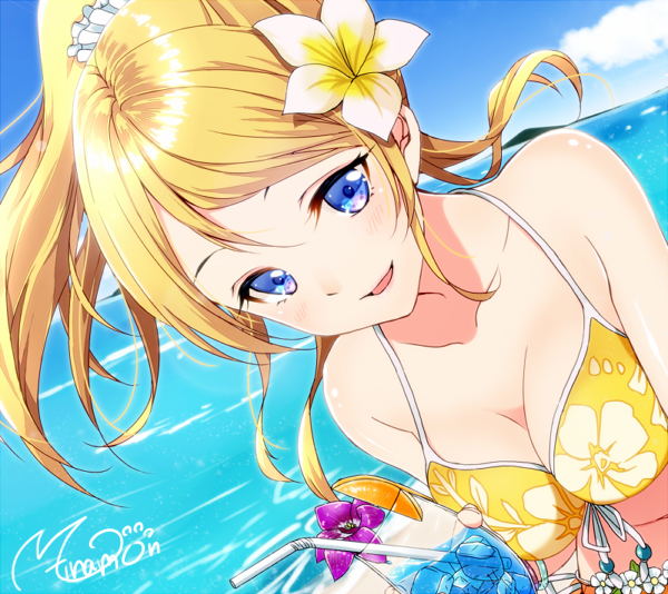 源まめちち お仕事受付開始 ハリオさんとこのラブライブ合同誌に寄稿させていただいたやつ一部公開 ヽ 参加者全員で集合絵も描いたのでそちらもぜひ 水着えりちとトロピカルジュース飲みたい Summer Weeeeeeeee T Co Gou9ct6jir Twitter