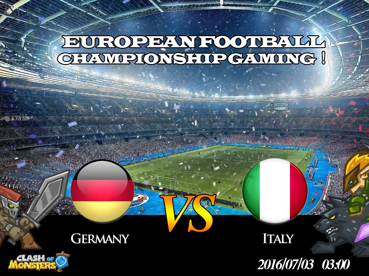 ClashOfMonster's tweet photo. Who will be the winner?#european #GermaniaItalia #EURO2016 #EUROLOVESICK https://t.co/nhOhoe1xgF