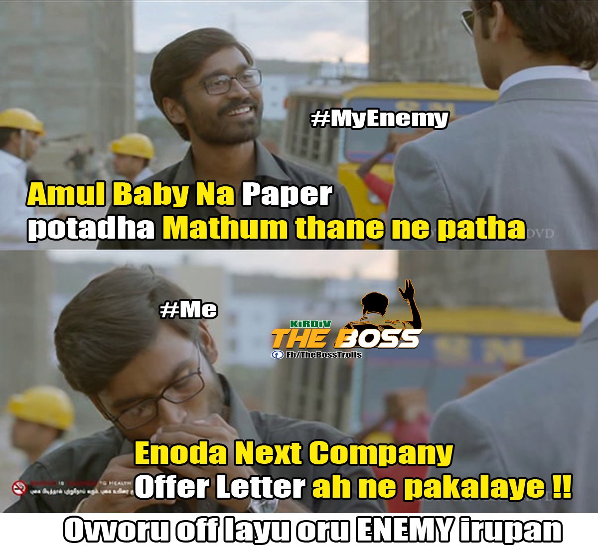 TheBossTVK's tweet photo. Ovvoru off layu oru ENEMY irupan !! #OffMemes https://t.co/mTRTRNIN5m